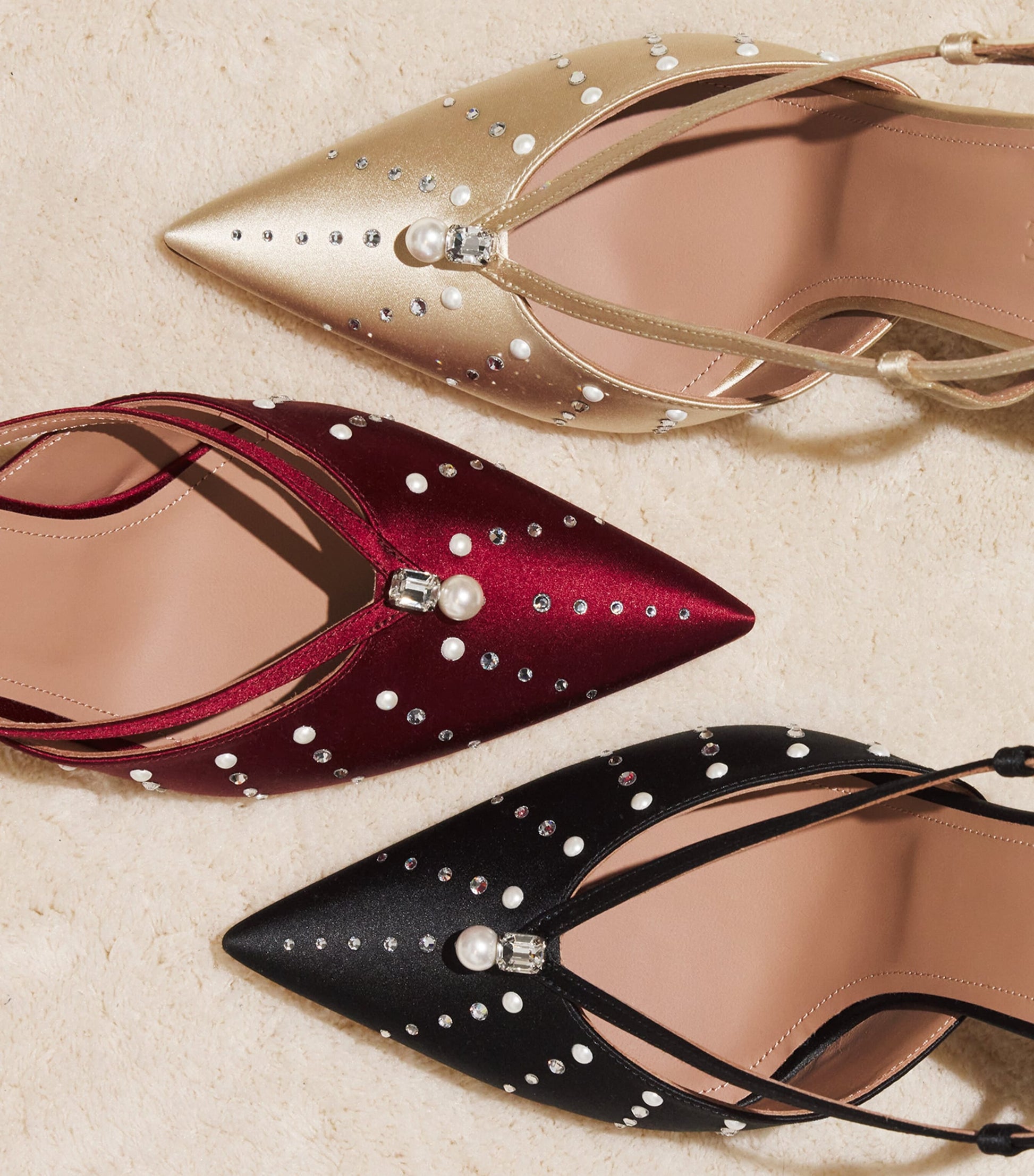 Satin Moore Slingback Pumps 90