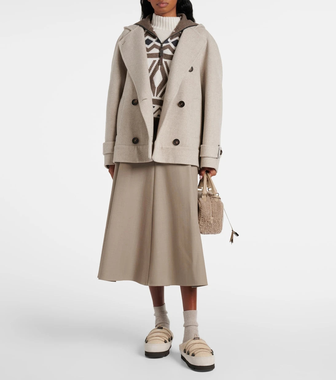 Brunello Cucinelli - Chunky shearling-lined slippers