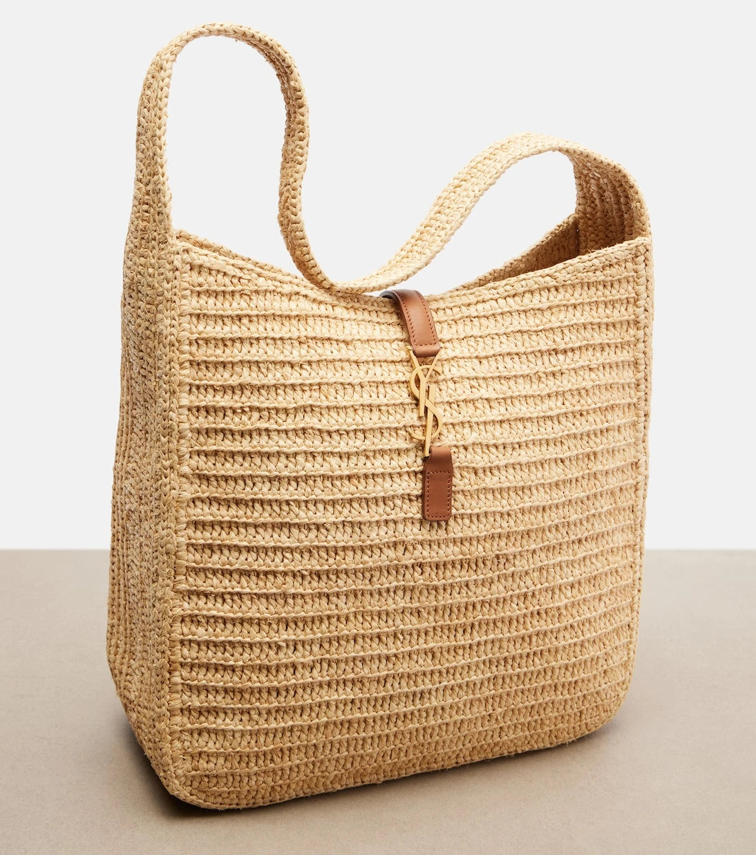 Saint Laurent - Le 5 à 7 Large raffia shoulder bag