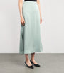 Weekend Max Mara Green Satin Midi Skirt