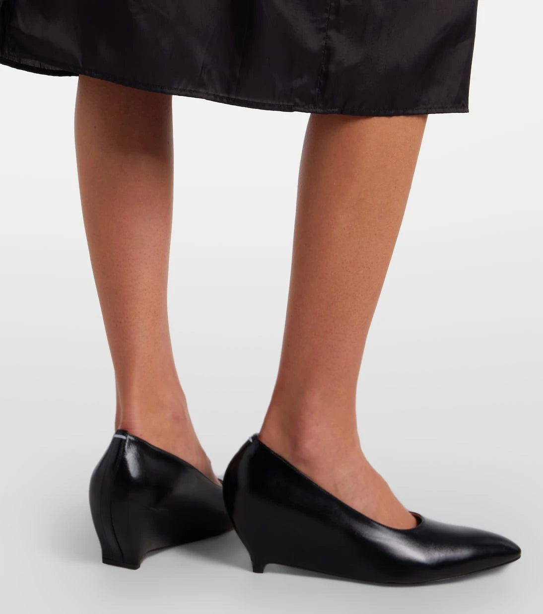 Maison Margiela - Leather wedge pumps