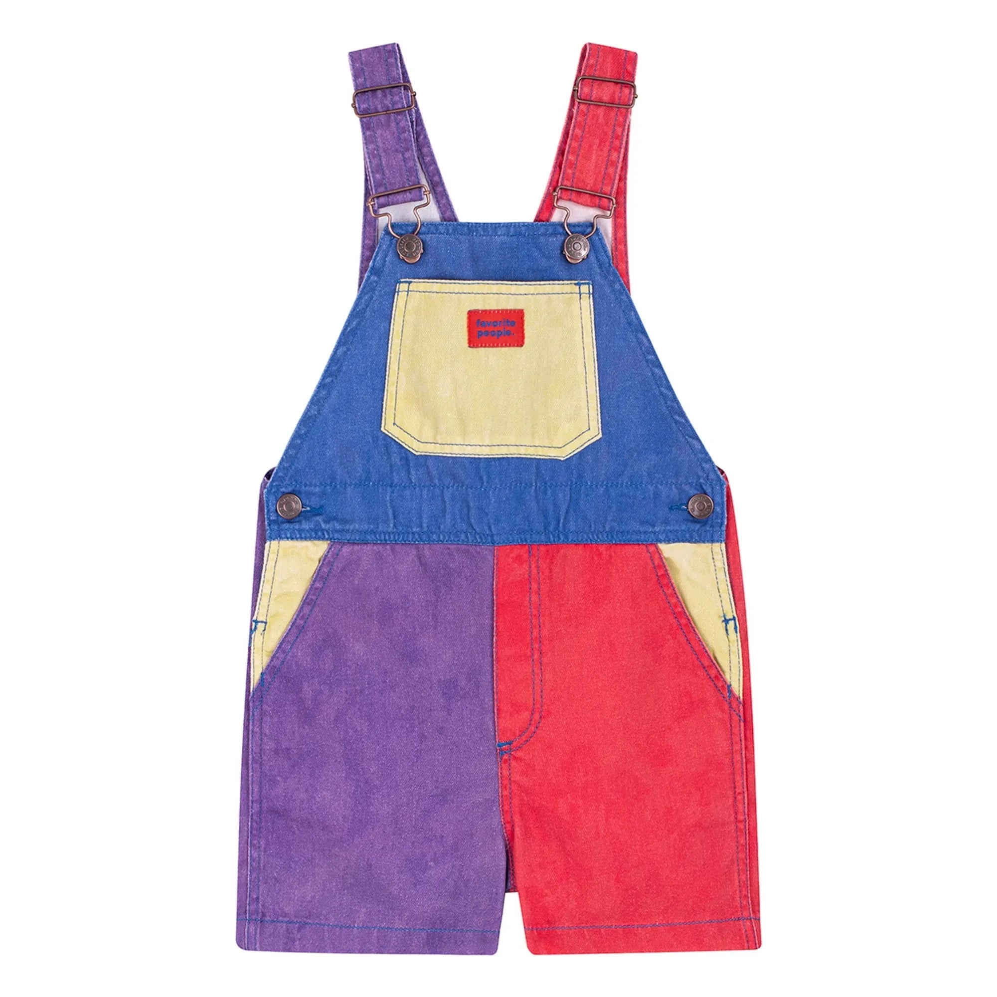 Favorite People - Colorblock Mozzarella Short Dungarees | Purple