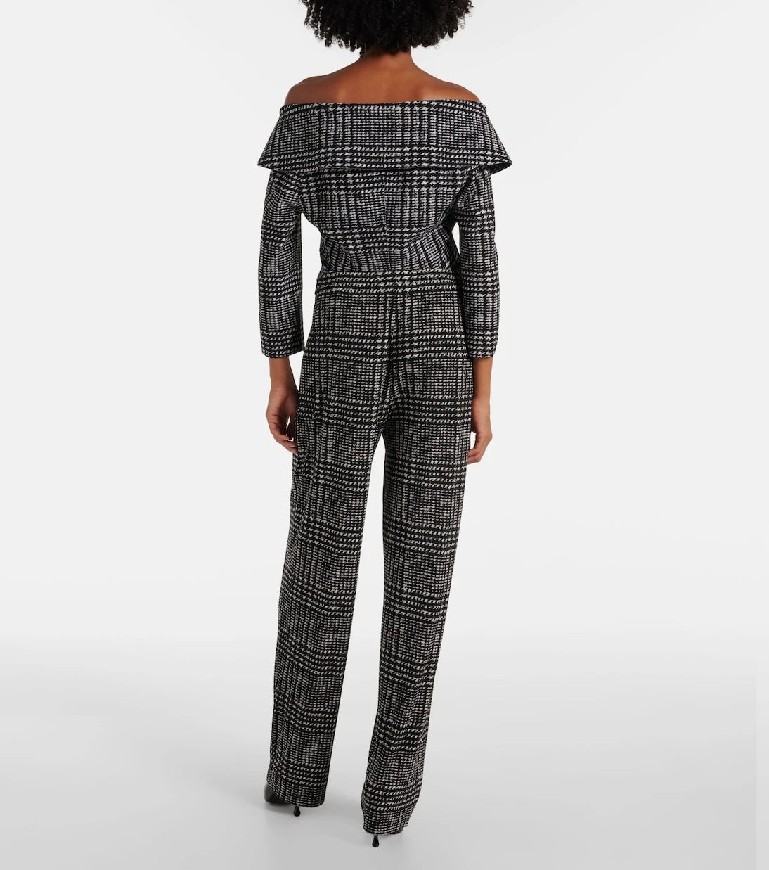 Norma Kamali - Pleated plaid wide-leg pants