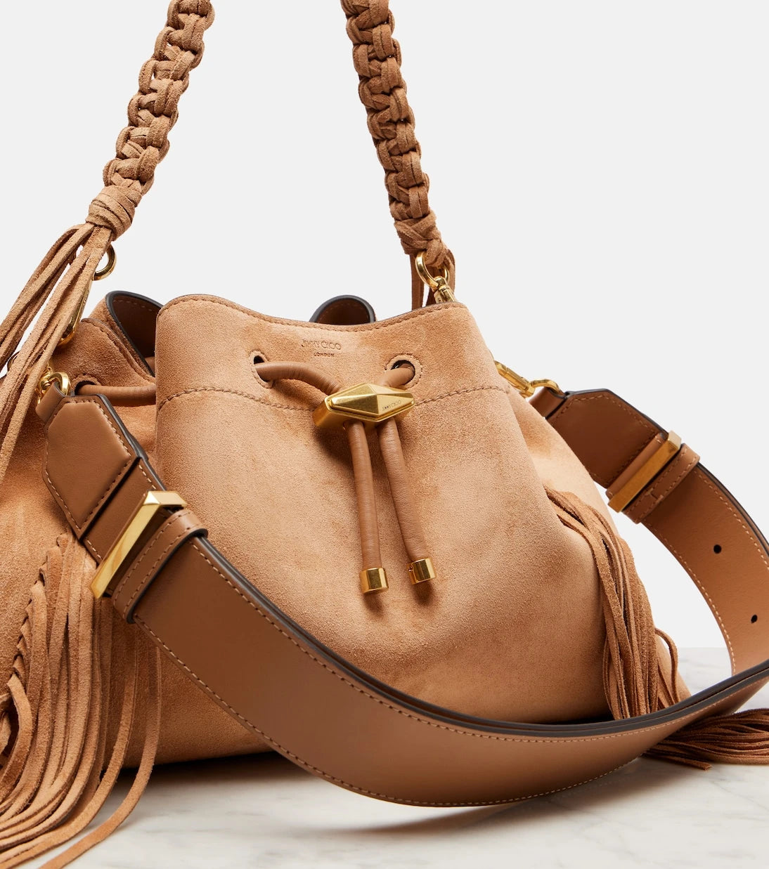 Jimmy Choo - Bon Bon Medium suede shoulder bag