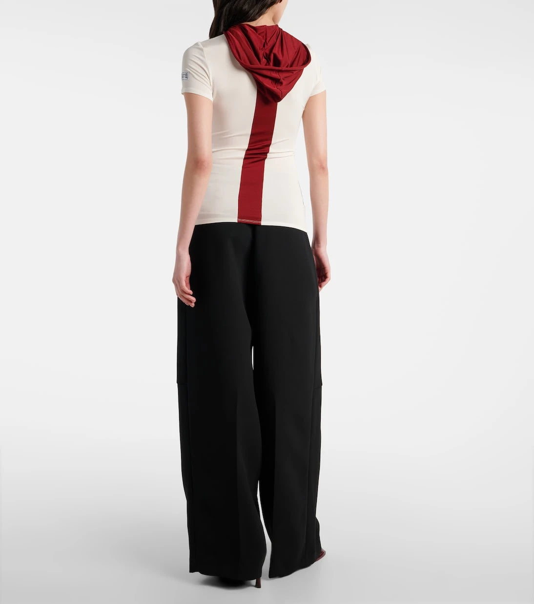 Jean Paul Gaultier - Hooded chevron jersey top