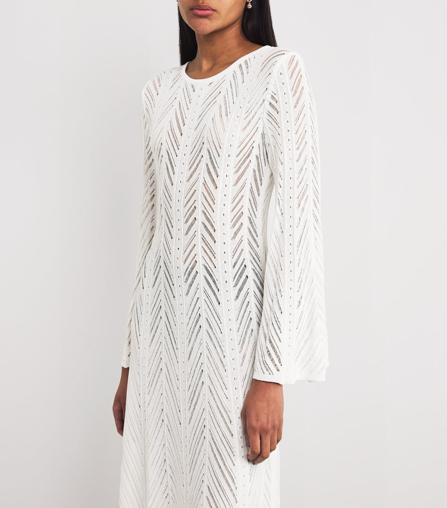 VALENTI White Sheer Salamina Maxi Dress