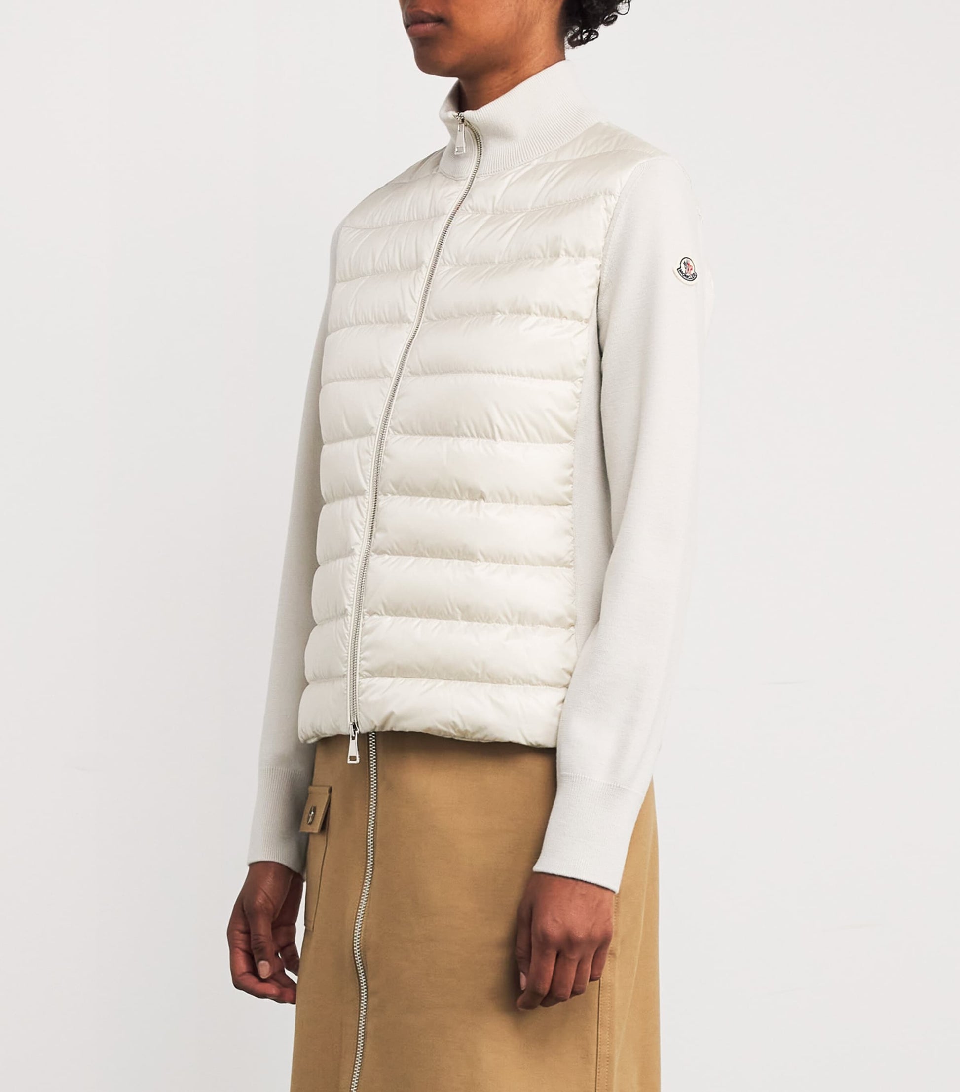 Moncler Beige Down Panelled Cardigan