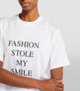 Victoria Beckham White Graphic Slogan T-Shirt