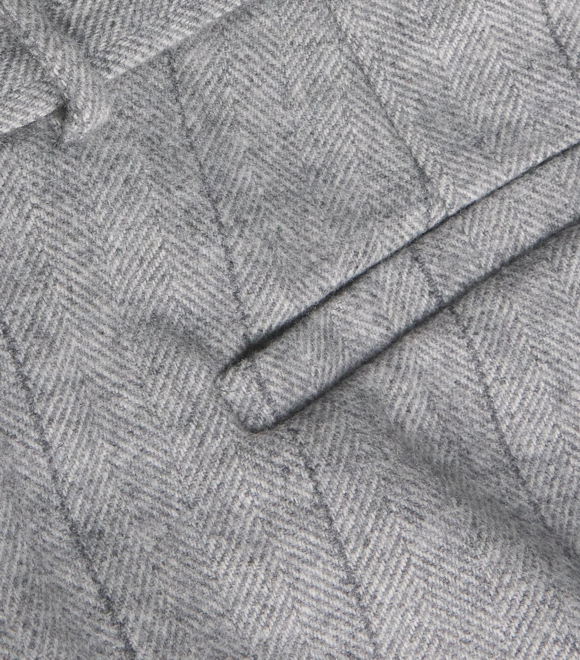 MAX&Co. Grey Wool-Blend Herringbone Straight Trousers