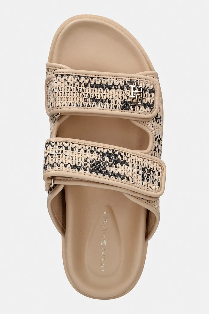 Tommy Hilfiger чехли дамски DOUBLE STRAP RAFFIA SANDAL