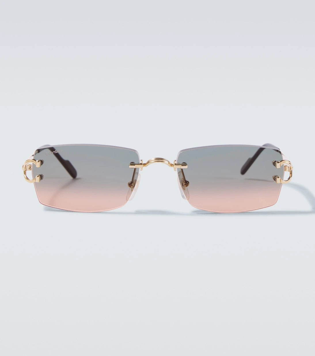 مجموعة كارتييه للنظارات - نظارة شمسية مستطيلة بتصميم C De Cartier المميز