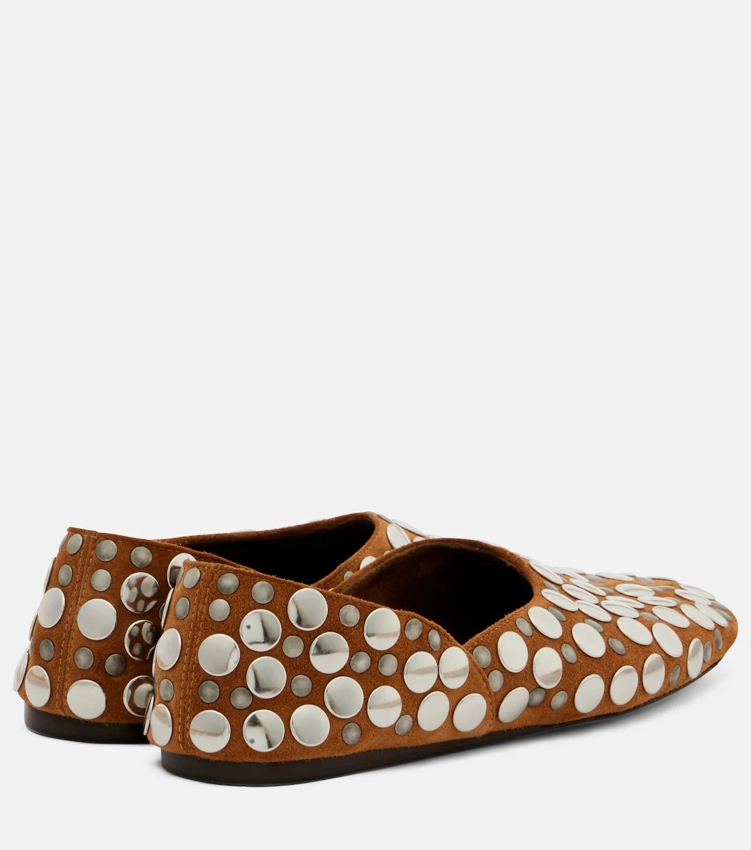 Khaite - Jane studded suede ballet flats