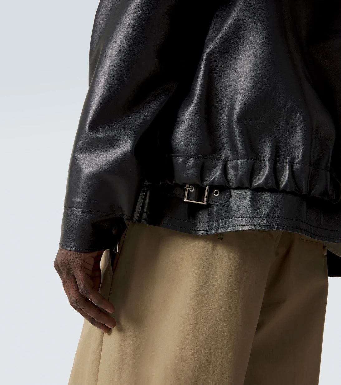 Sacai - Leather blouson jacket