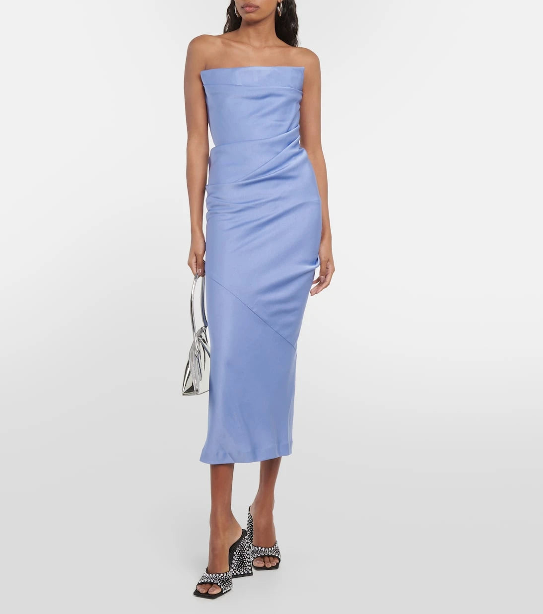 Alex Perry - Draped strapless crepe midi dress