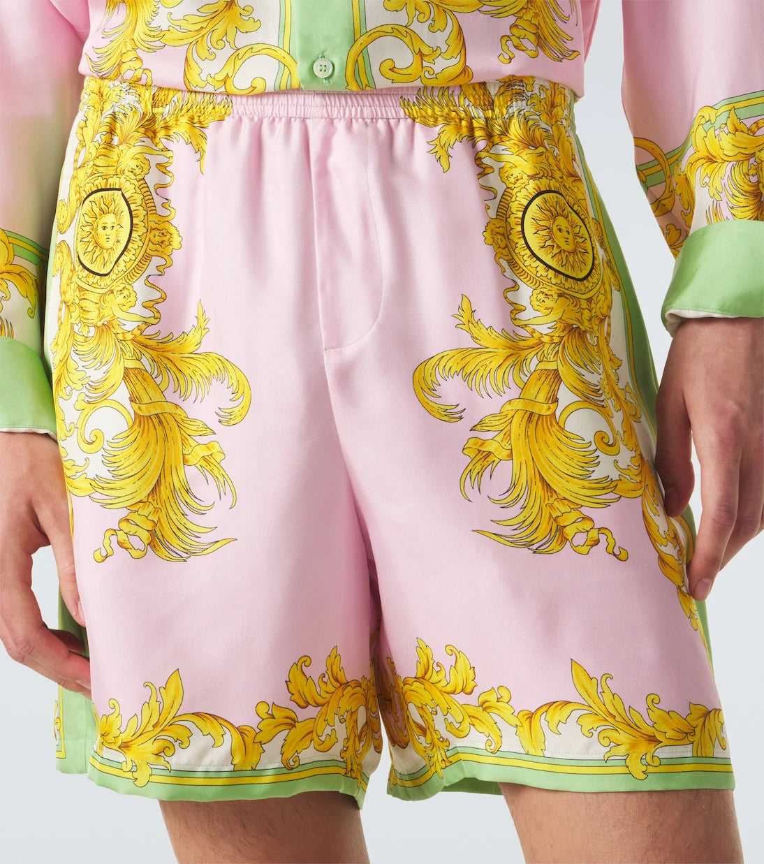 Versace - Printed silk shorts