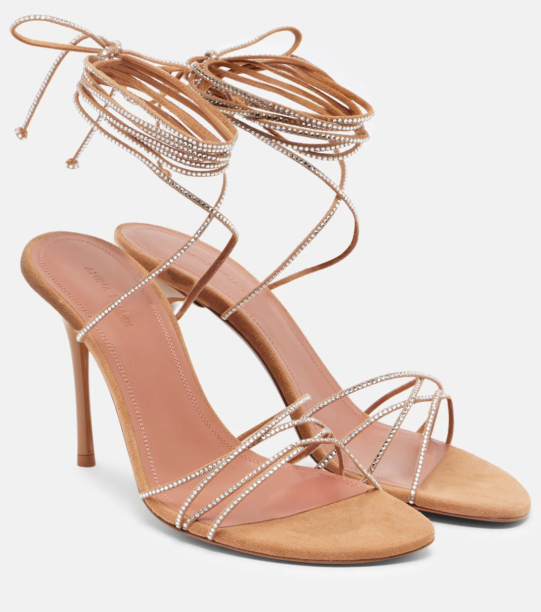 Amina Muaddi - Lori 95 embellished suede sandals