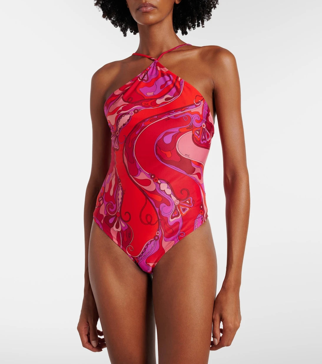 Pucci - Printed halterneck swimsuit