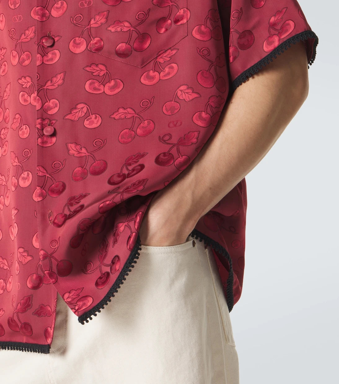 Valentino - Cherryfic jacquard bowling shirt
