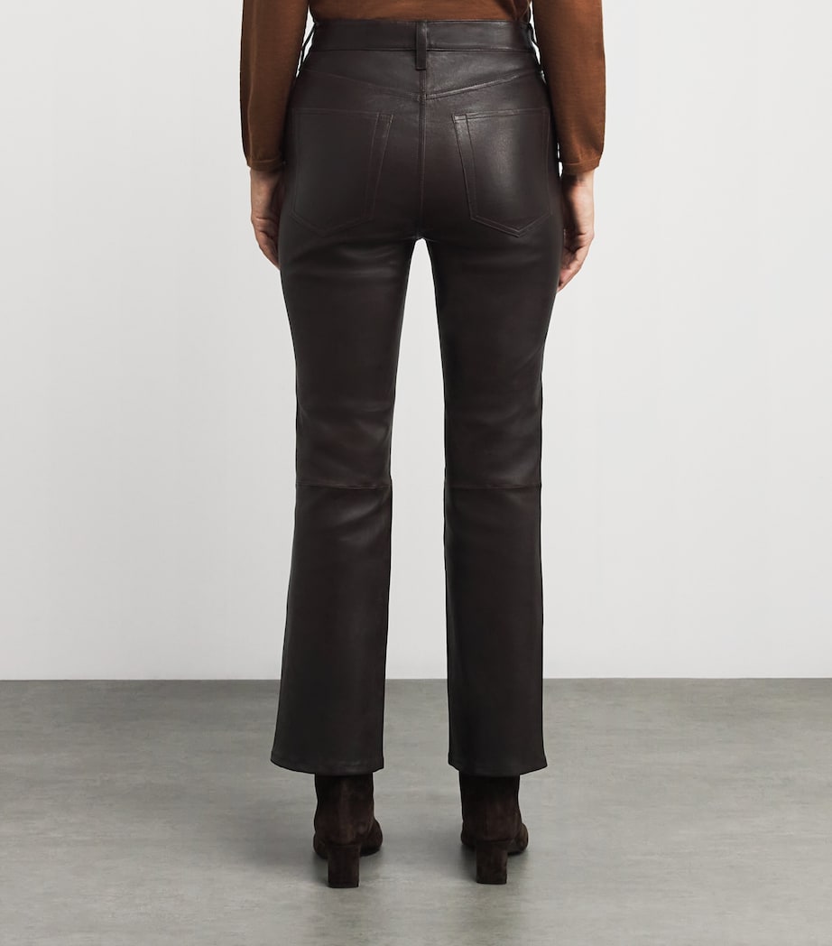 FRAME Black The Leather Reboot Crop Trousers