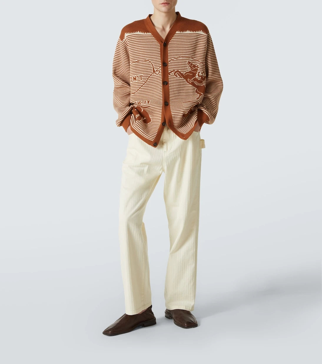 Bode - Buckaroo striped cotton cardigan