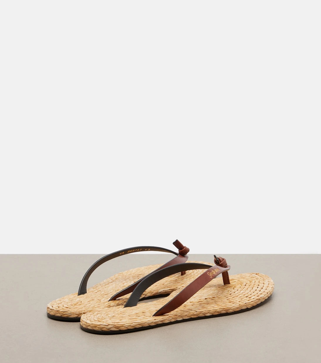 Saint Laurent - Pool leather-trimmed thong sandals
