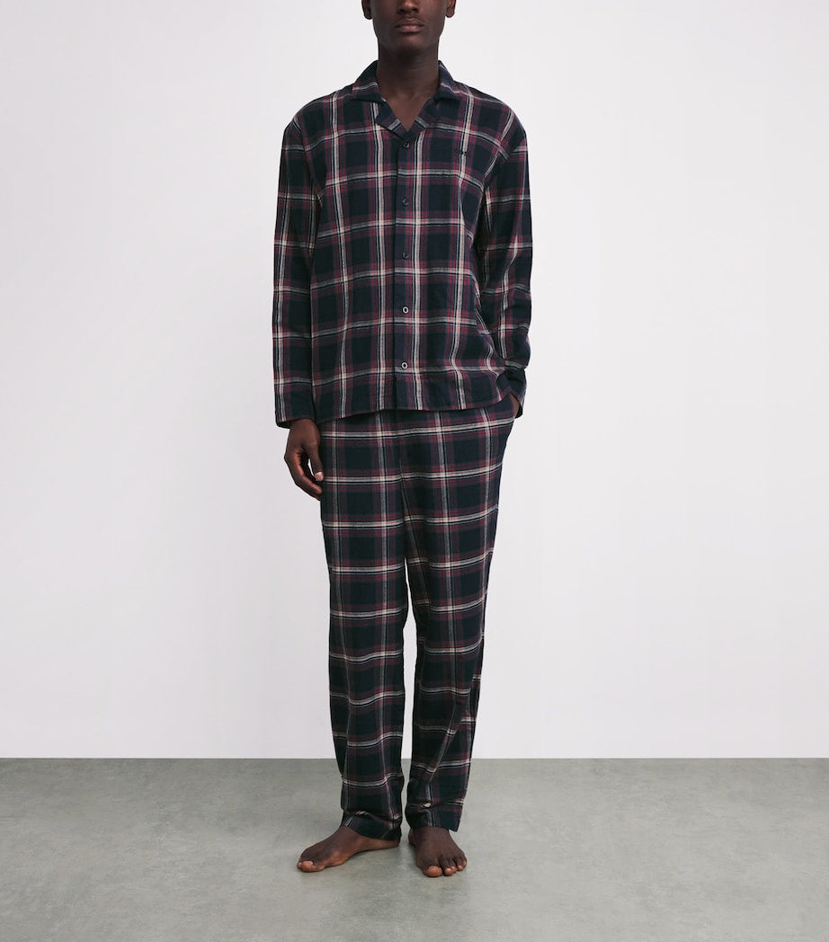 Cotton-Blend Check Pyjama Set