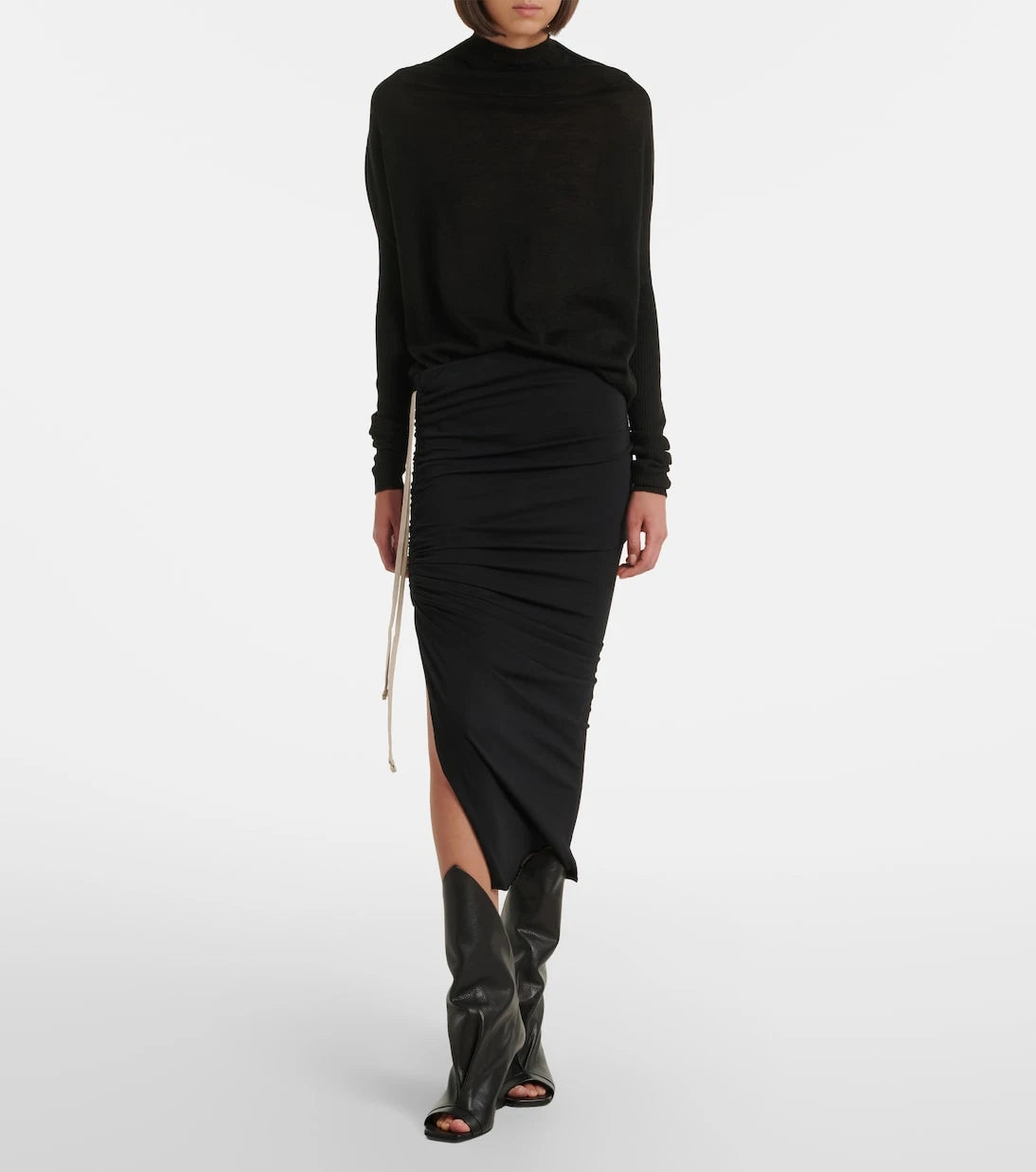 Rick Owens - Crater draped virgin wool sweater