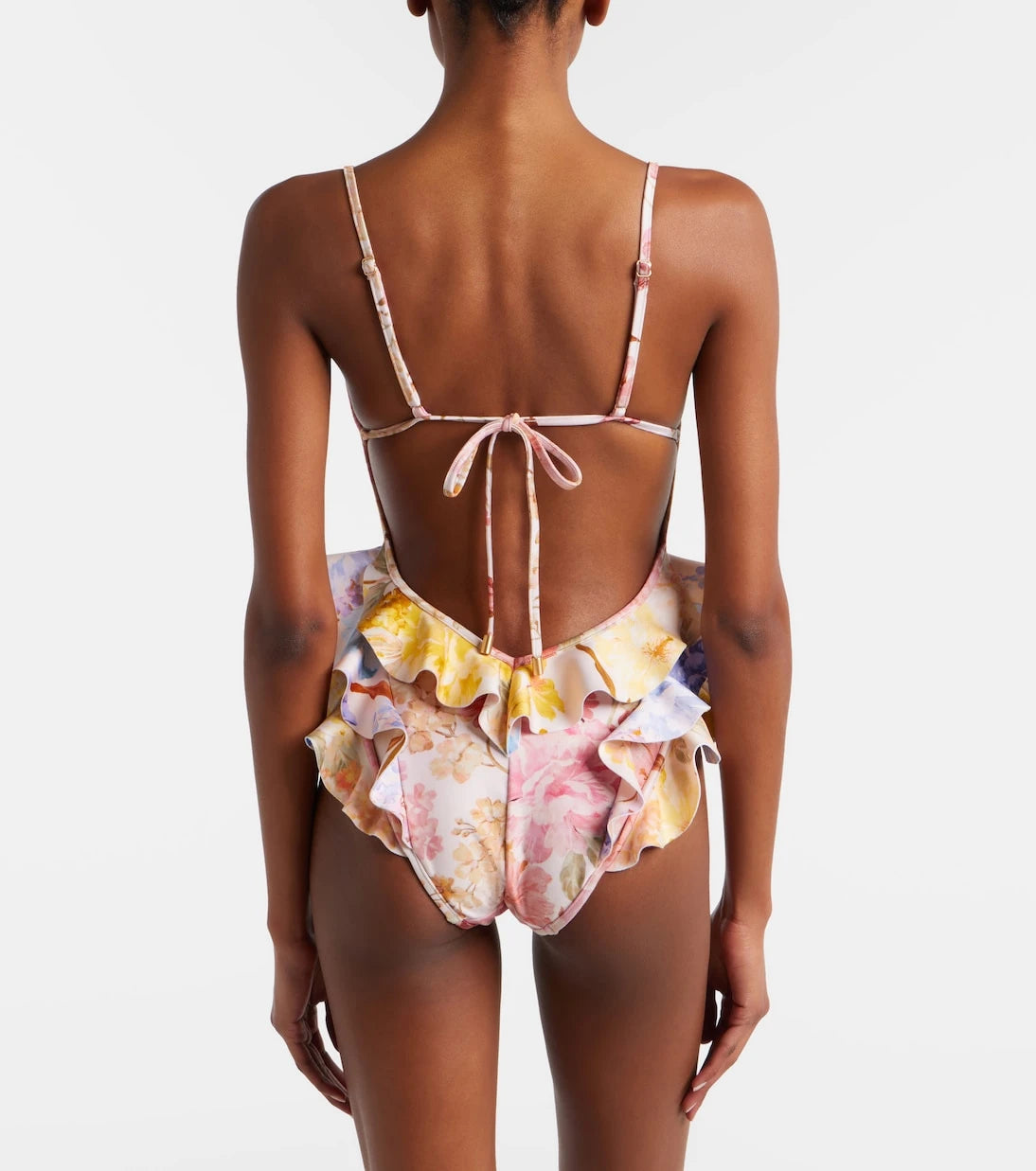 Zimmermann - Como floral ruffled swimsuit