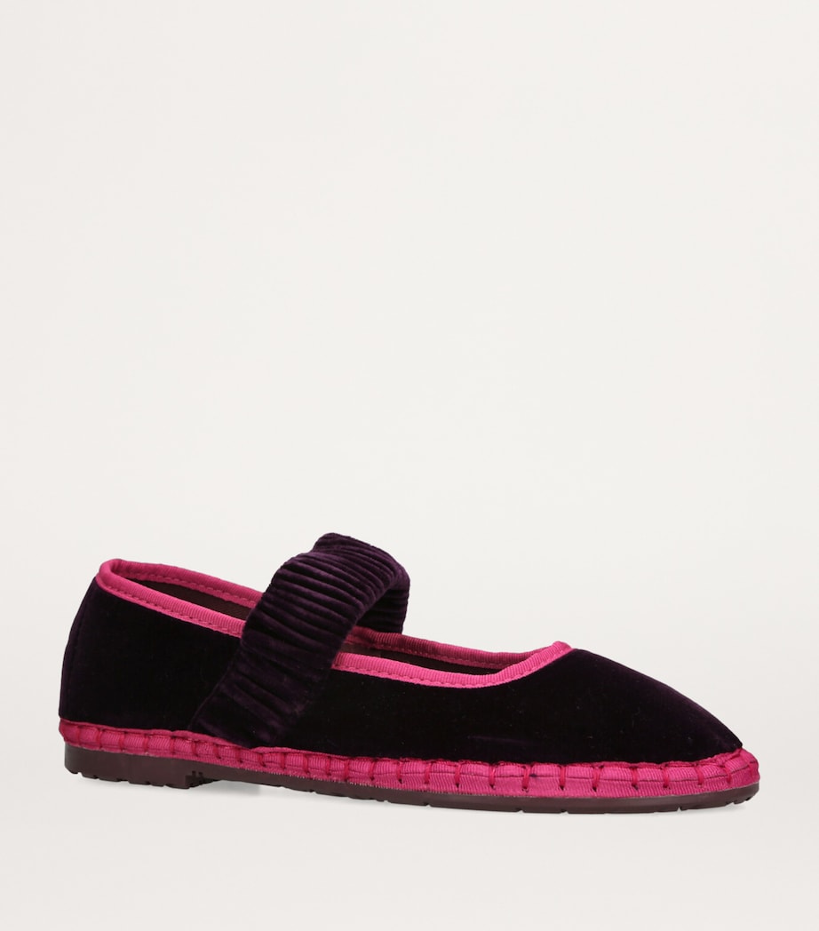 Flabelus Purple Velvet Mafalda Espadrilles