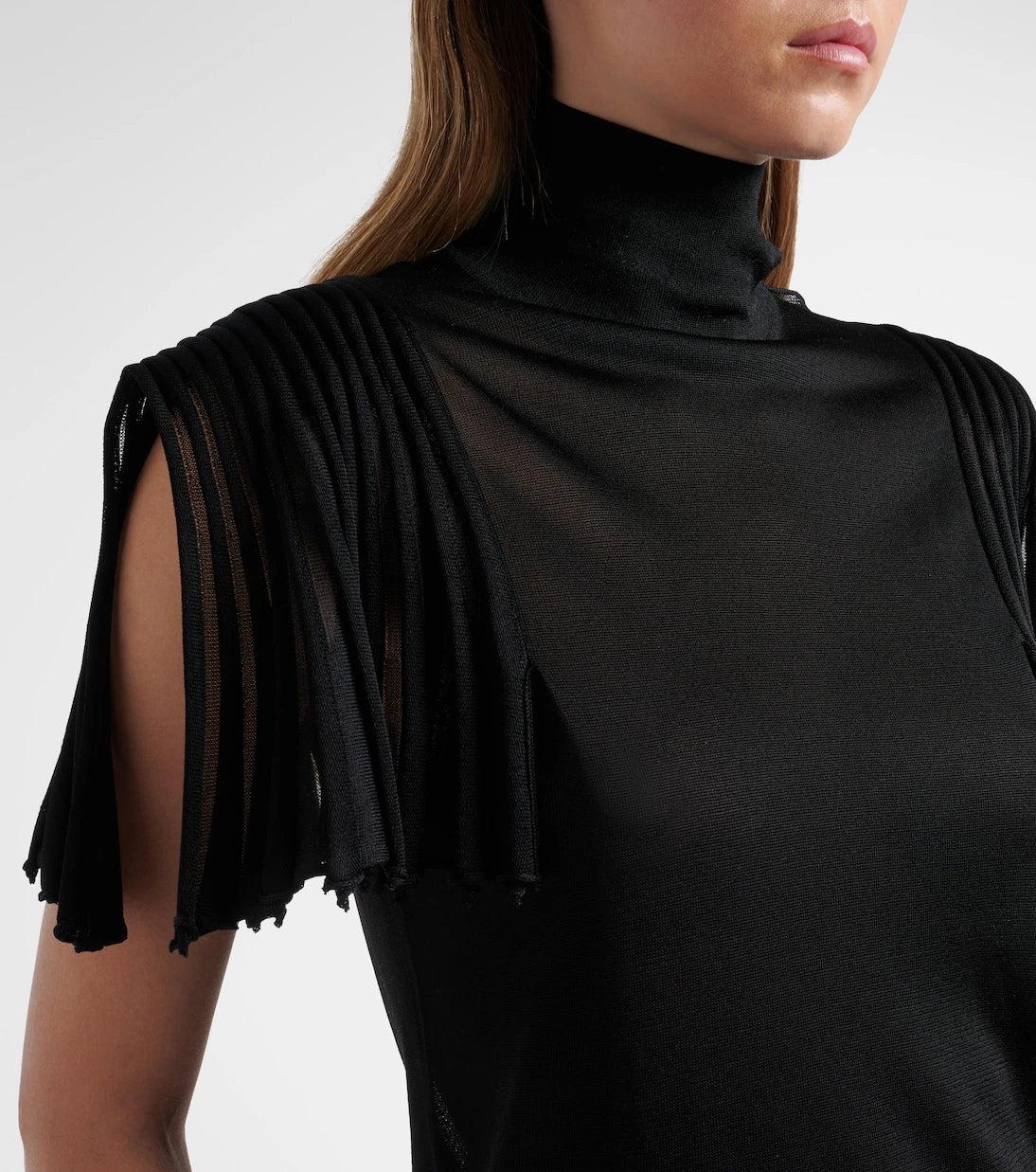 Alaïa - Semi-sheer turtleneck top