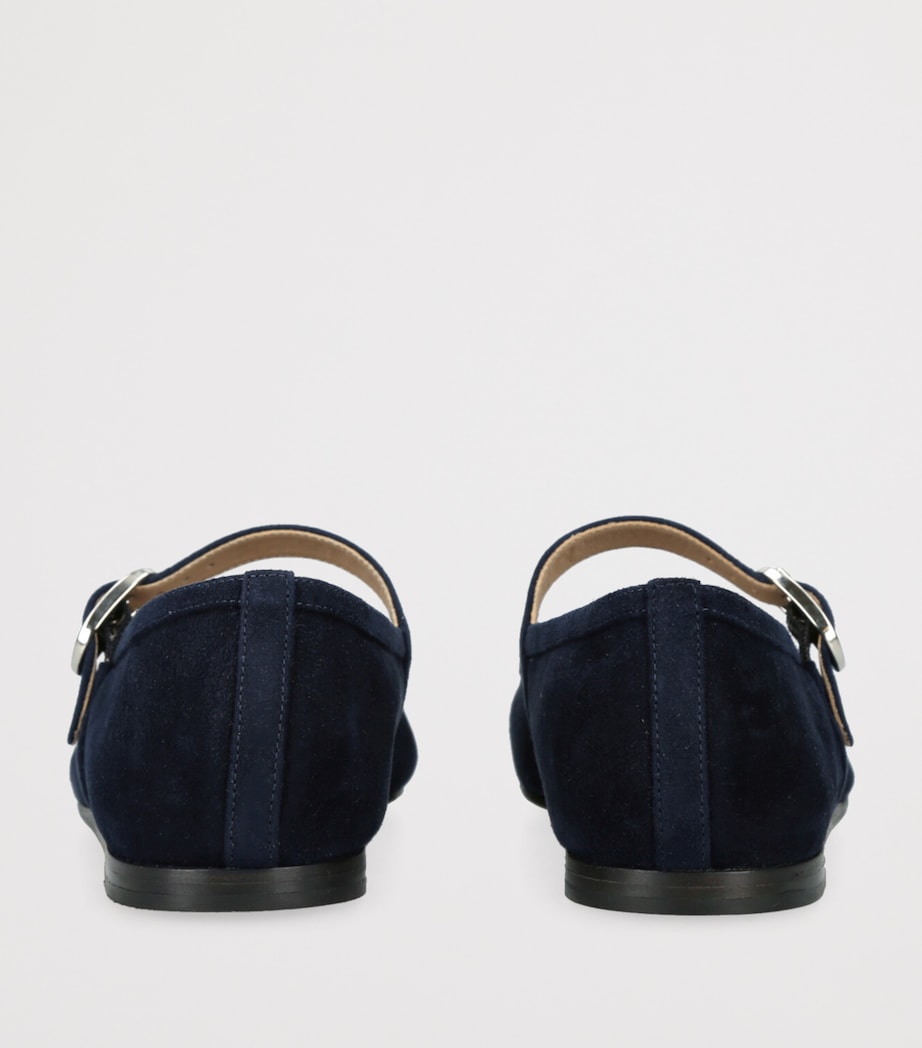 Le Monde Beryl Navy Suede Mary Jane Ballet Flats