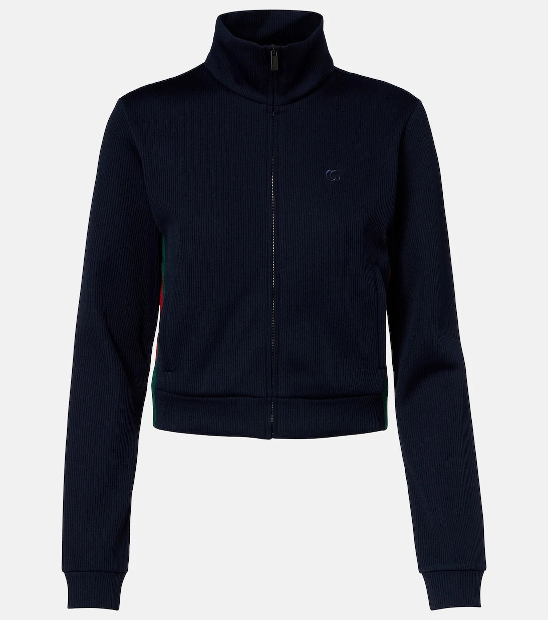 Gucci - Web Stripe jersey zip-up sweatshirt