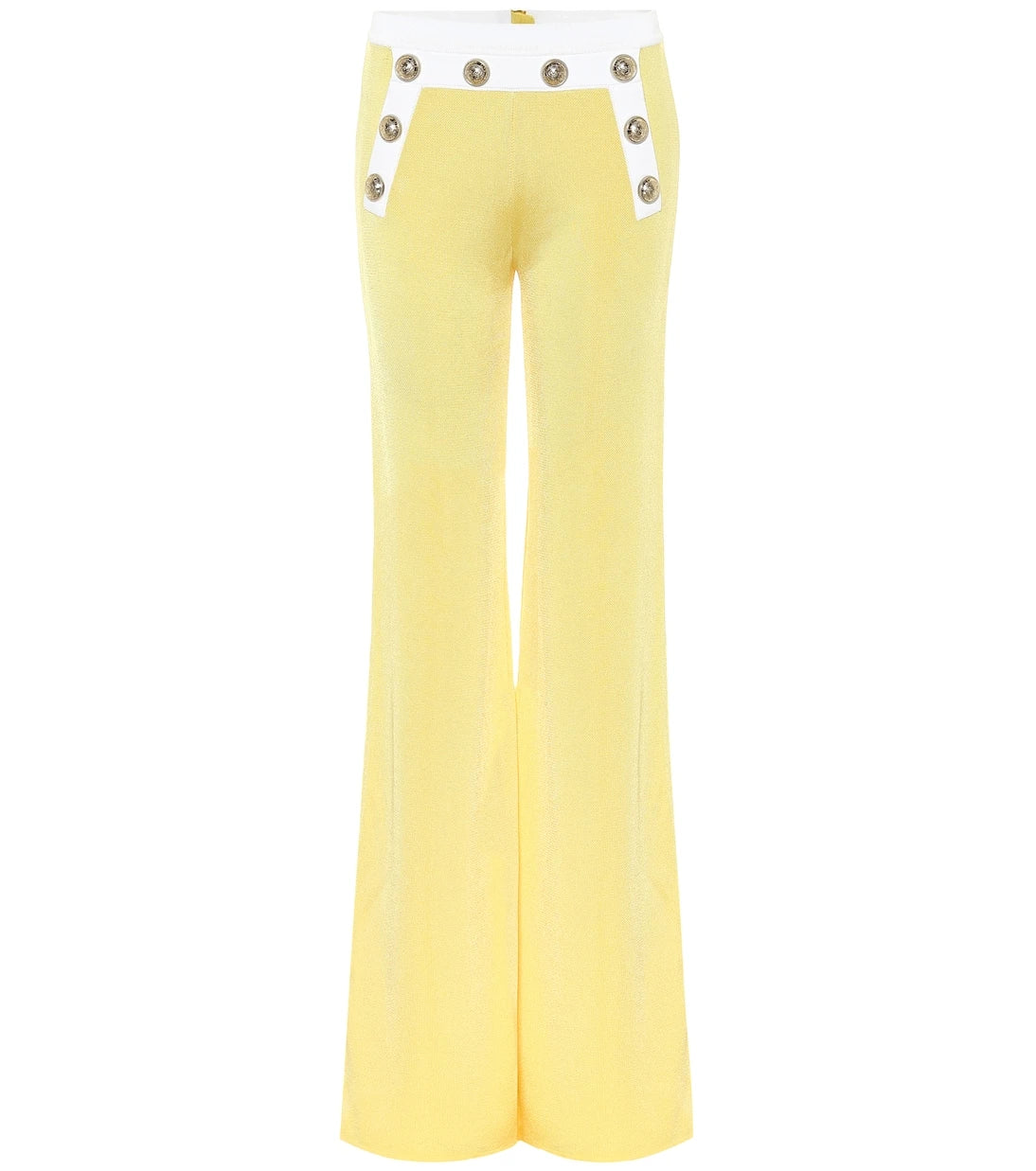 Balmain - High-rise knit flared pants