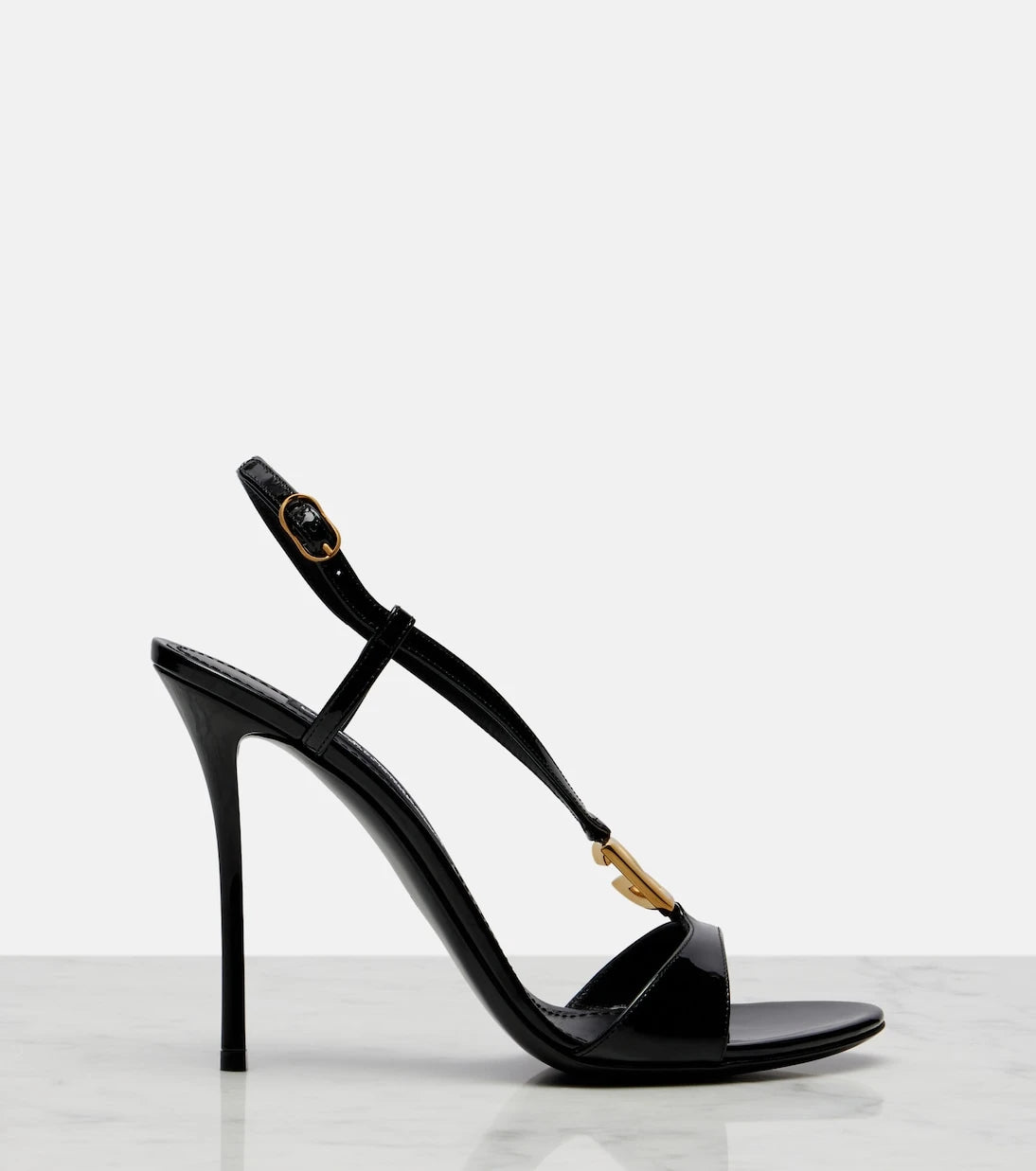 Dolce&Gabbana - DG patent leather slingback sandals