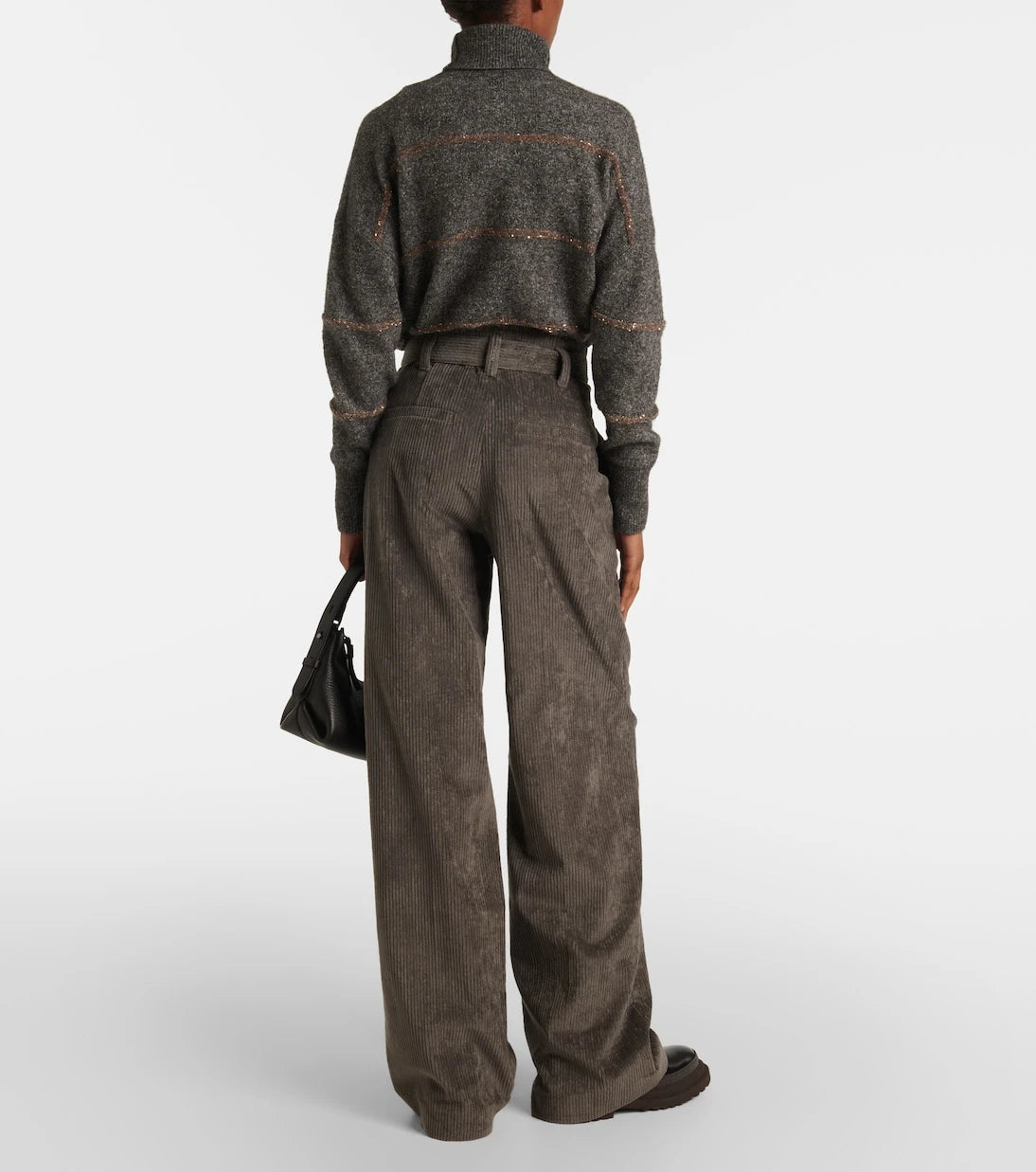 Brunello Cucinelli - High-rise cotton tapered pants