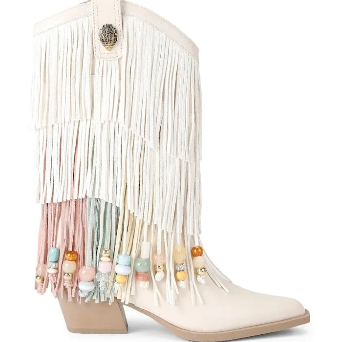 Kurt Geiger London Kadın Süet Kovboy Çizme Fringe Cowboy Boot