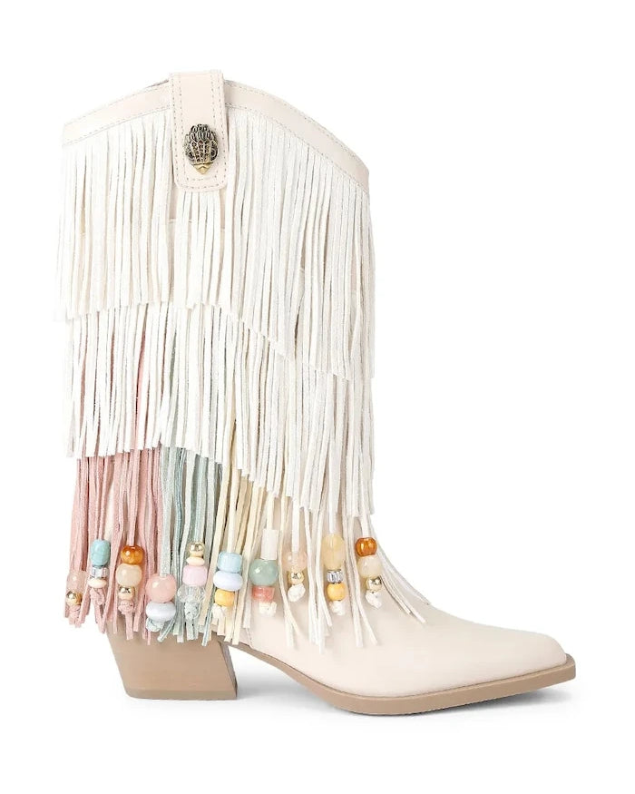 Kurt Geiger London каубойски ботуши дамски от велур Fringe Cowboy Boot