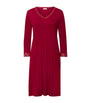 Hanro Red Cotton Cropped-Sleeve Nightdress