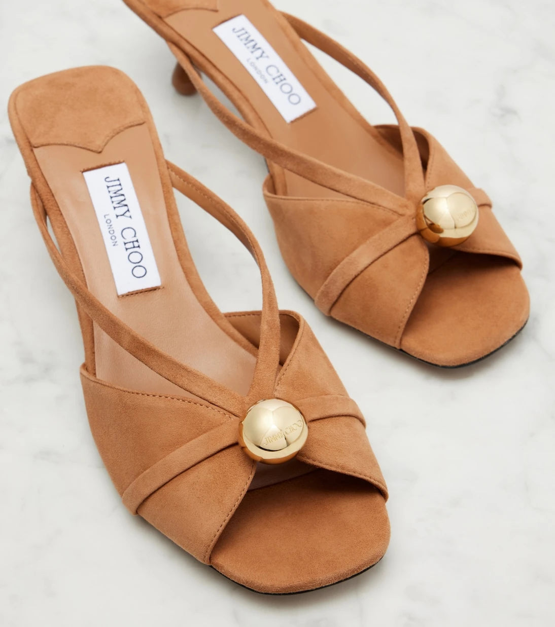 Jimmy Choo - حذاء ميول "سيفا 50" من جلد الشمواه المزين