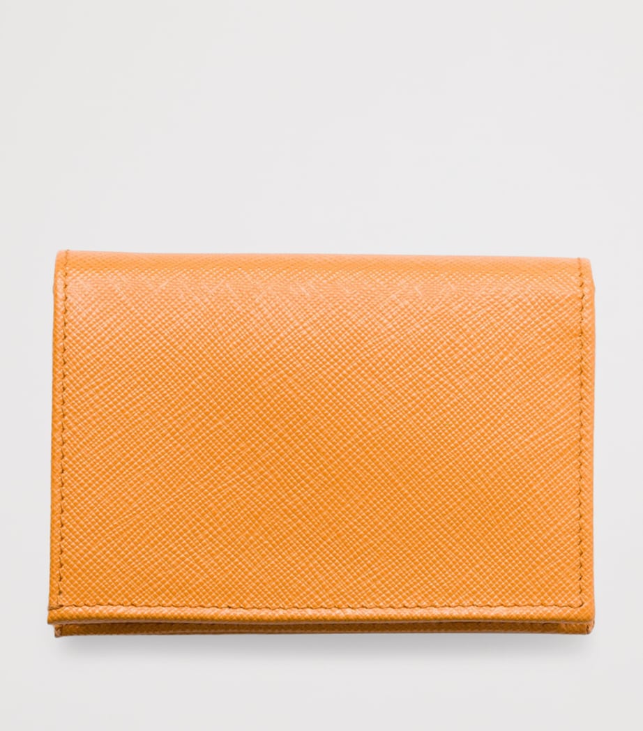 Prada Orange Small Saffiano Leather Bifold Wallet