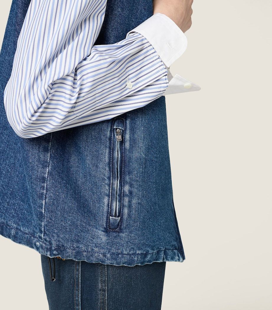 Miu Miu Blue Denim Logo Vest