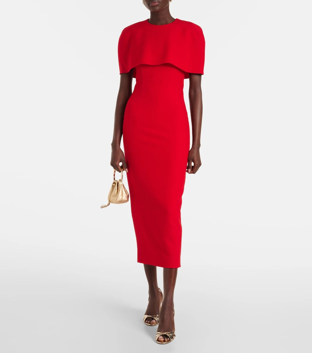 Roland Mouret - Caped crêpe midi dress