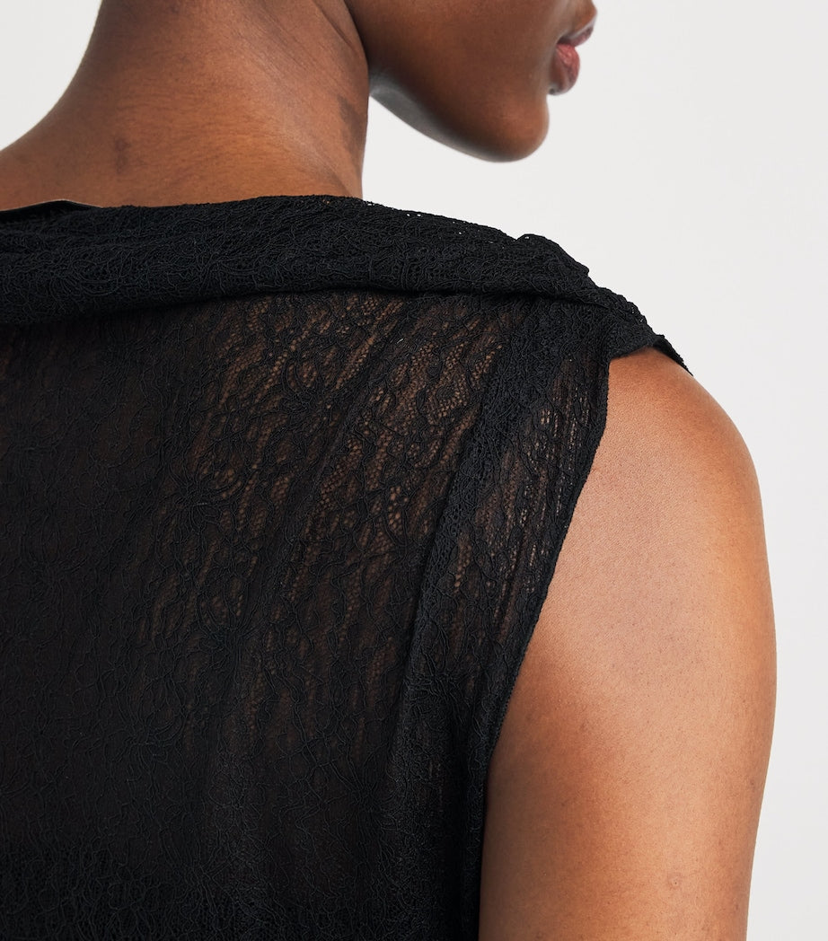 Lace Aperture Midi Dress