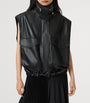 AllSaints Black Lambskin Clay Gilet