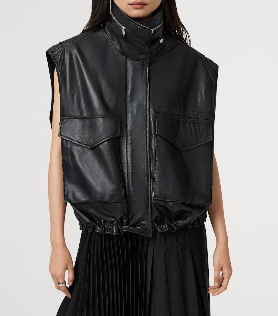 Lambskin Clay Gilet BLACK