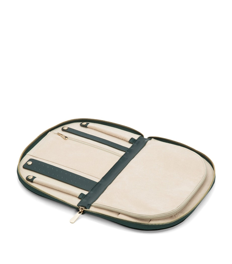 Embroidered Zoe Zip-Up Jewellery Case