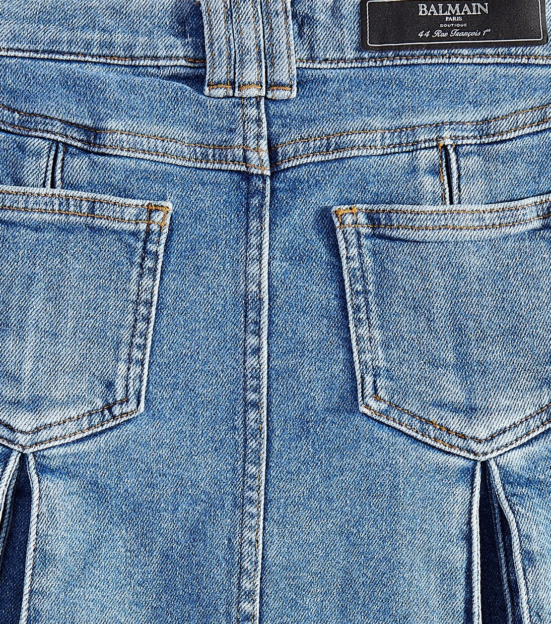 Balmain Kids - تنورة جينز مطوية