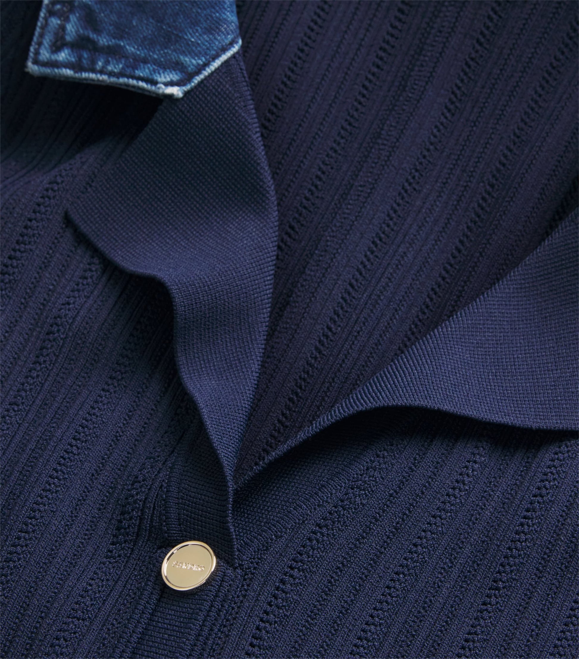 Sandro Paris Blue Knitted Midi Dress