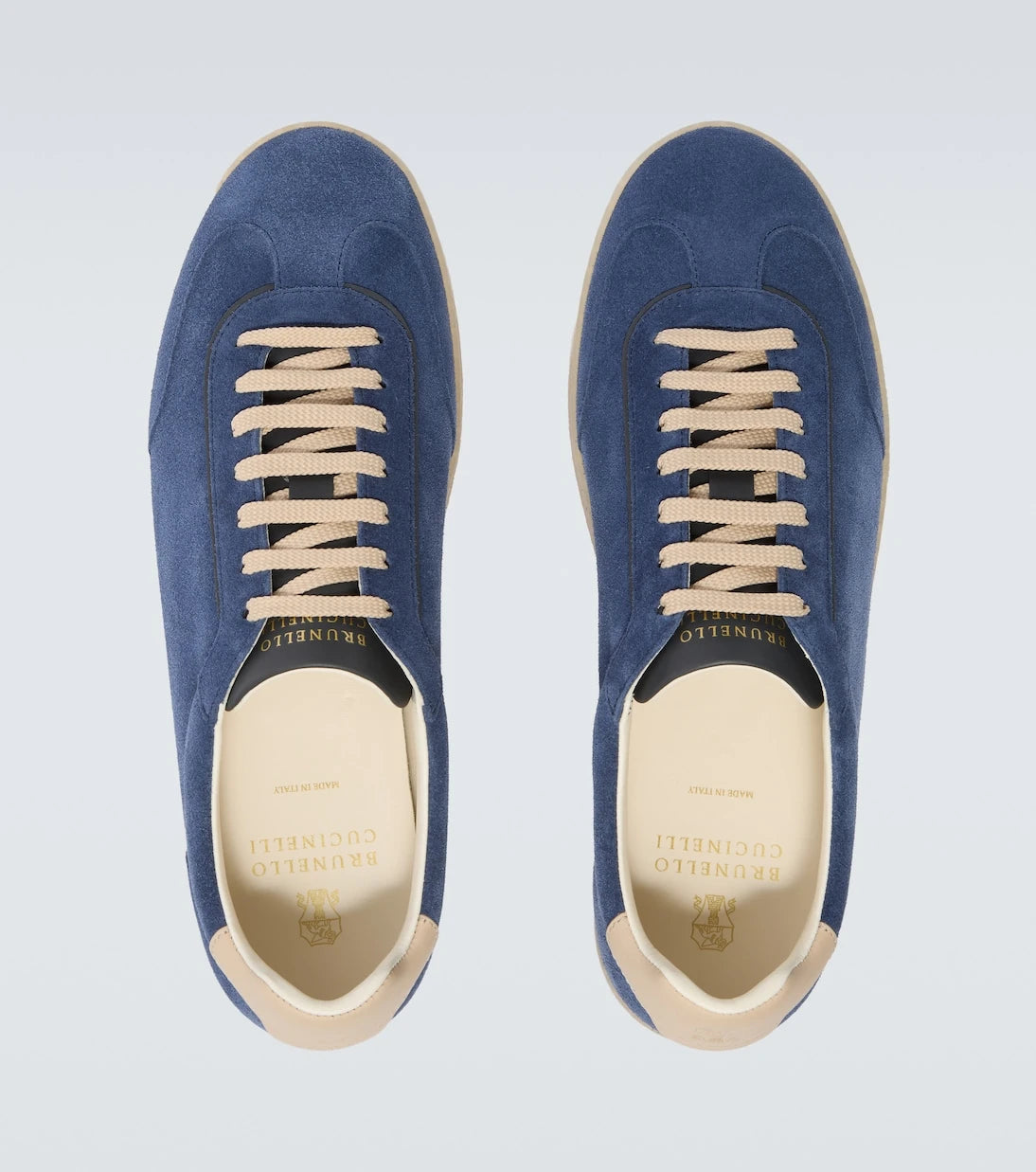 Brunello Cucinelli - Leather-trimmed suede sneakers