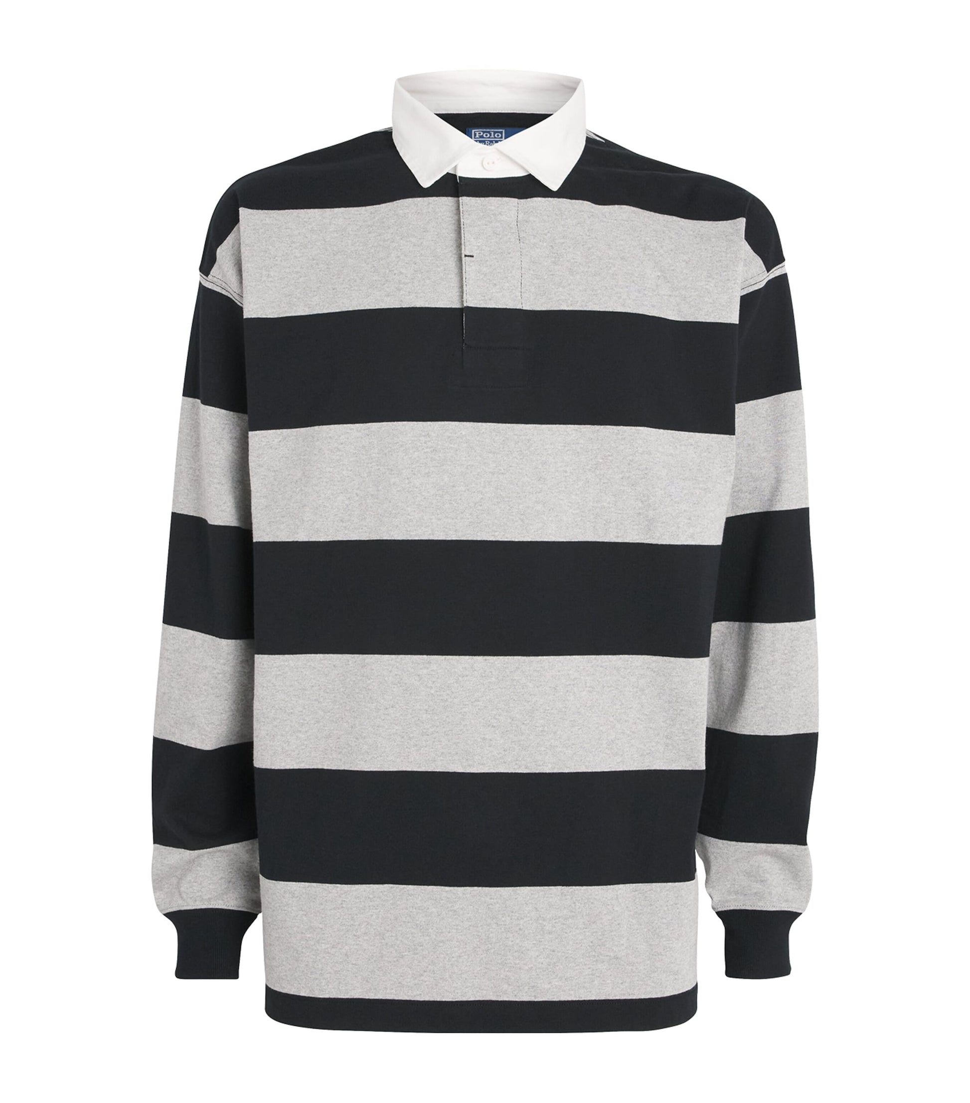 Polo Ralph Lauren Grey Cotton Stripe Big Fit Rugby Shirt